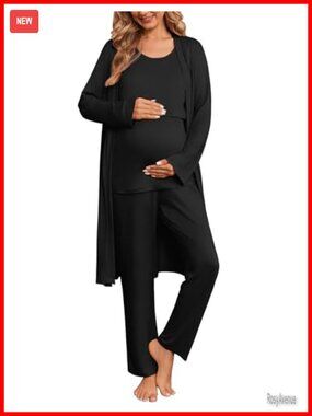 3-Piece Maternity Nursing Pajama Set Sleepwear Breastfeeding